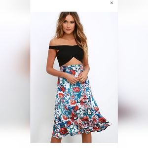 NBD Whisper Black Floral Print Off-the-Shoulder Dress size xs